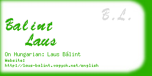 balint laus business card